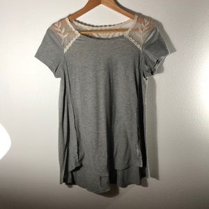 Grey Shirt with Back Lacy Detailing